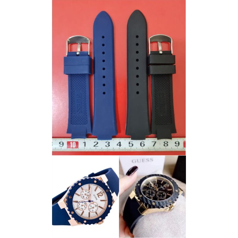 Strap rubber tali karet jam tangan GUESS wanita Lady watch W0149L4 black W0149L5 / W0958L3 blue