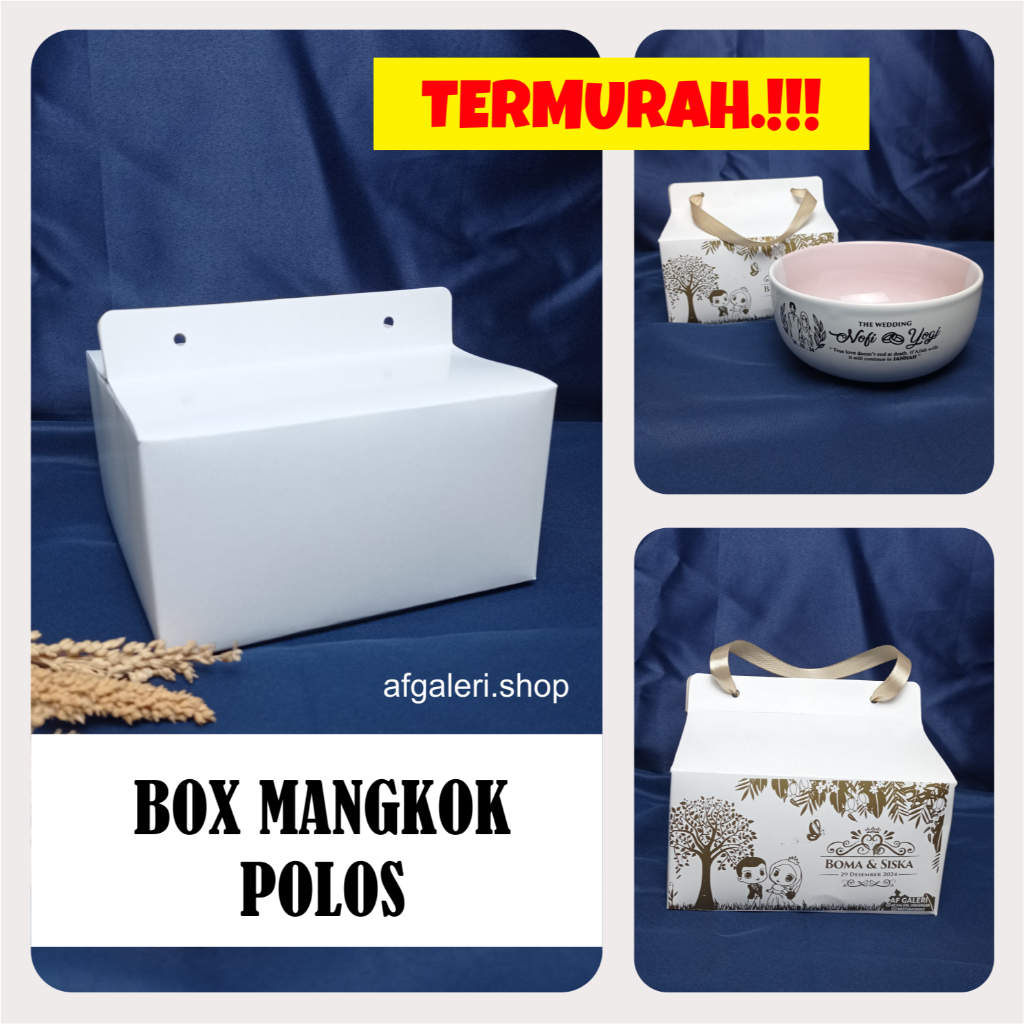

(Isi 100pcs) Box mangkok twotone duplex 310Gr 15x15x8 ( Box mangkok keramik polos)