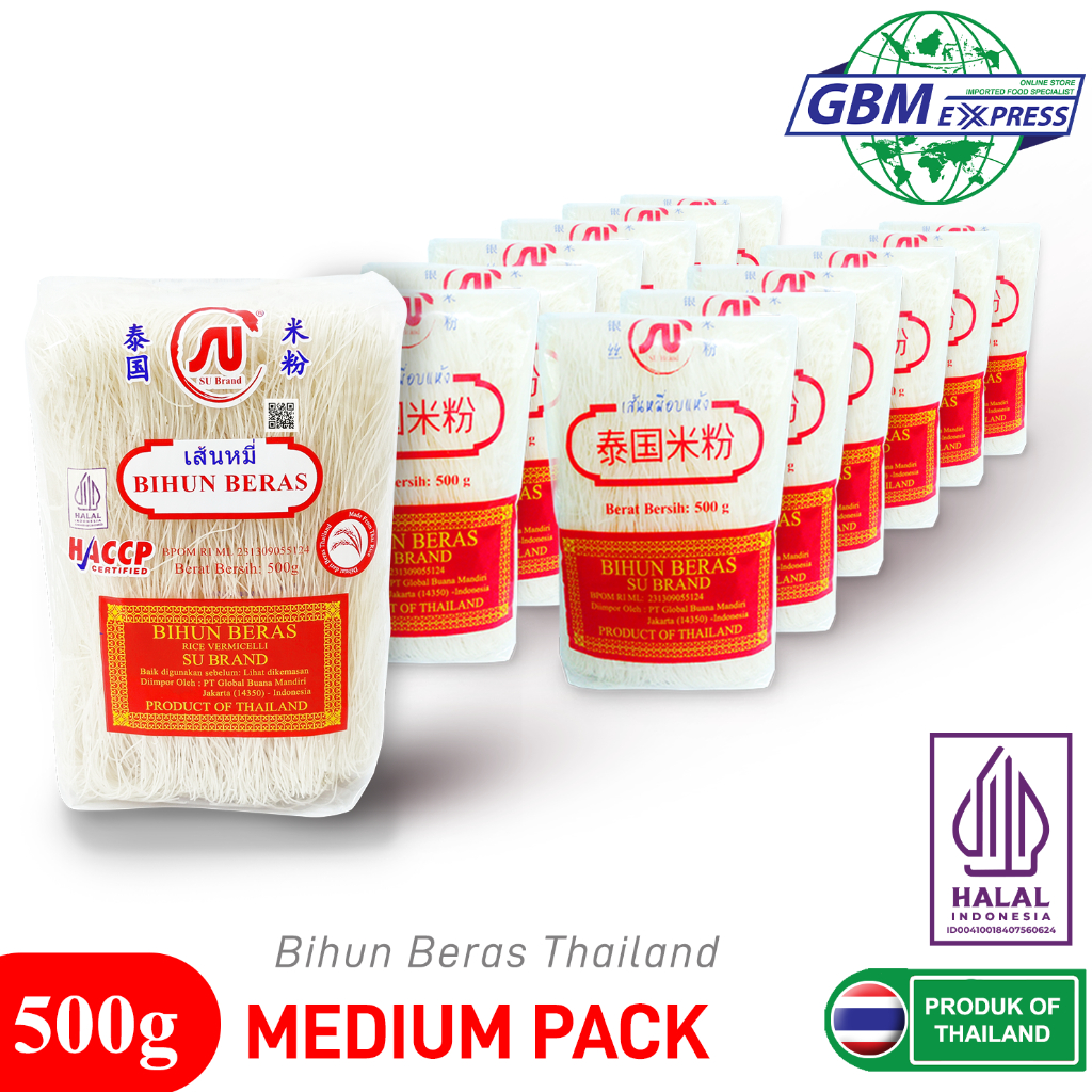 

SU Brand Medium Pack Bihun Beras Thailand 500g - 6Pcs