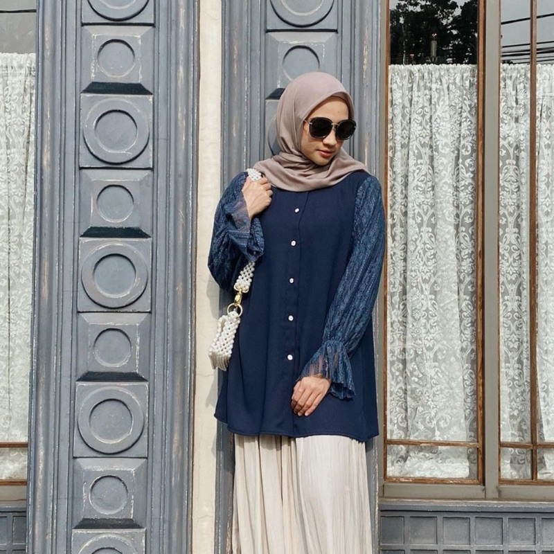 Diane Blouse paris blue - Vanilla hijab