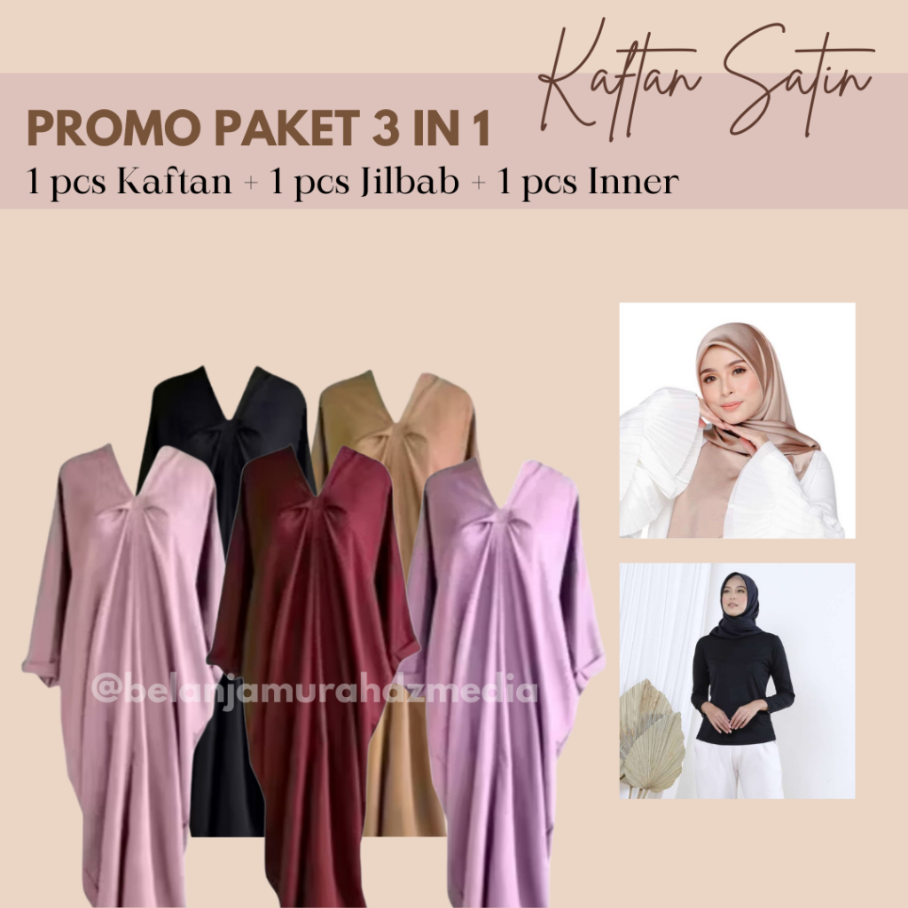 TERMURAH Kaftan Polos Satin Velvet Premium Wanita Kaftan Satin Silk Maxmara Premium Polos Simple Ele