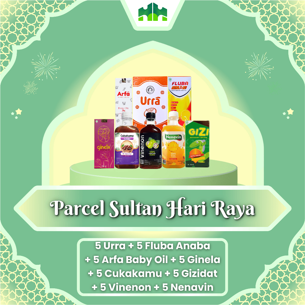 

[PARCEL SULTAN HARI RAYA] URRA 5 BOX + FLUBA ANABA 5 BOX + ARFA BABY OIL 5 BOX + GINELA 5 BOX + CUKAKAMU 5 BOX + GIZIDAT 5 BOX + VINENON 5 BOX + NENAVIN 5 BOX