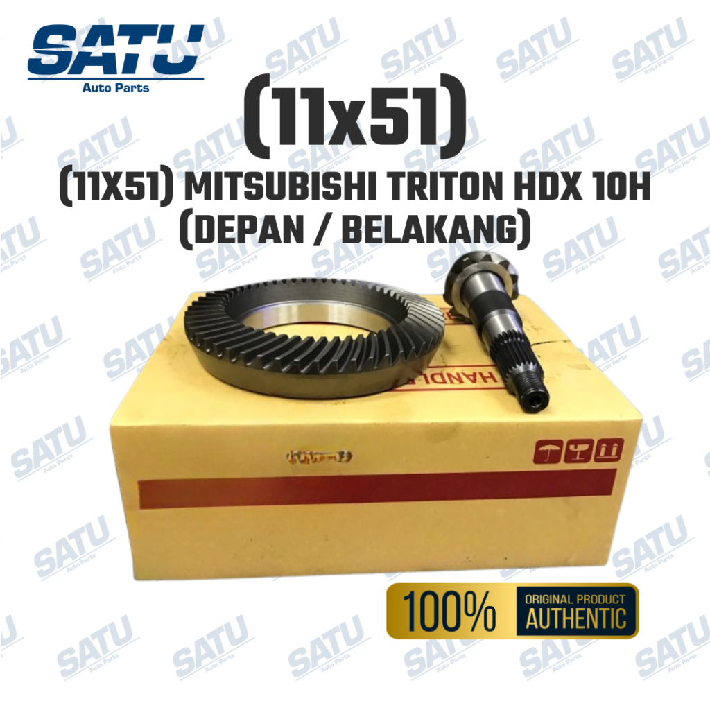 GEAR SET / CROWN WHEEL PINION (11X51) MITSUBISHI TRITON HDX 10H (DEPAN / BELAKANG) [3512A196 / 3512A