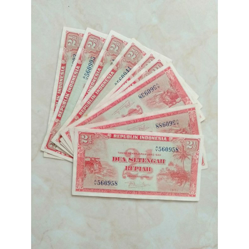 

2.5 atau dua setengah rupiah pemandangan thn 1951/1953 langka kondisi bagus utuh spt foto