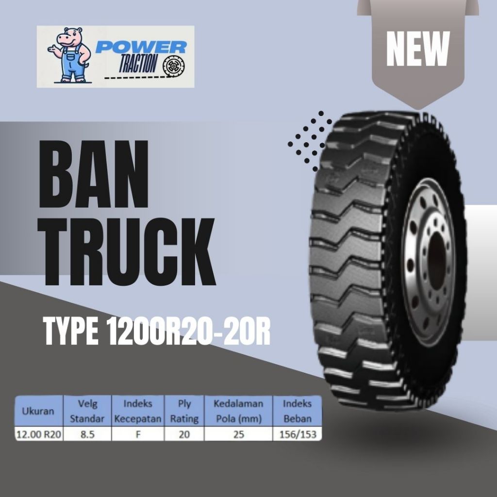 ban truck POWER TRACTION 1200r20x20pr ban luar & ban dalam // ban truck engkel, tronton (PA828)