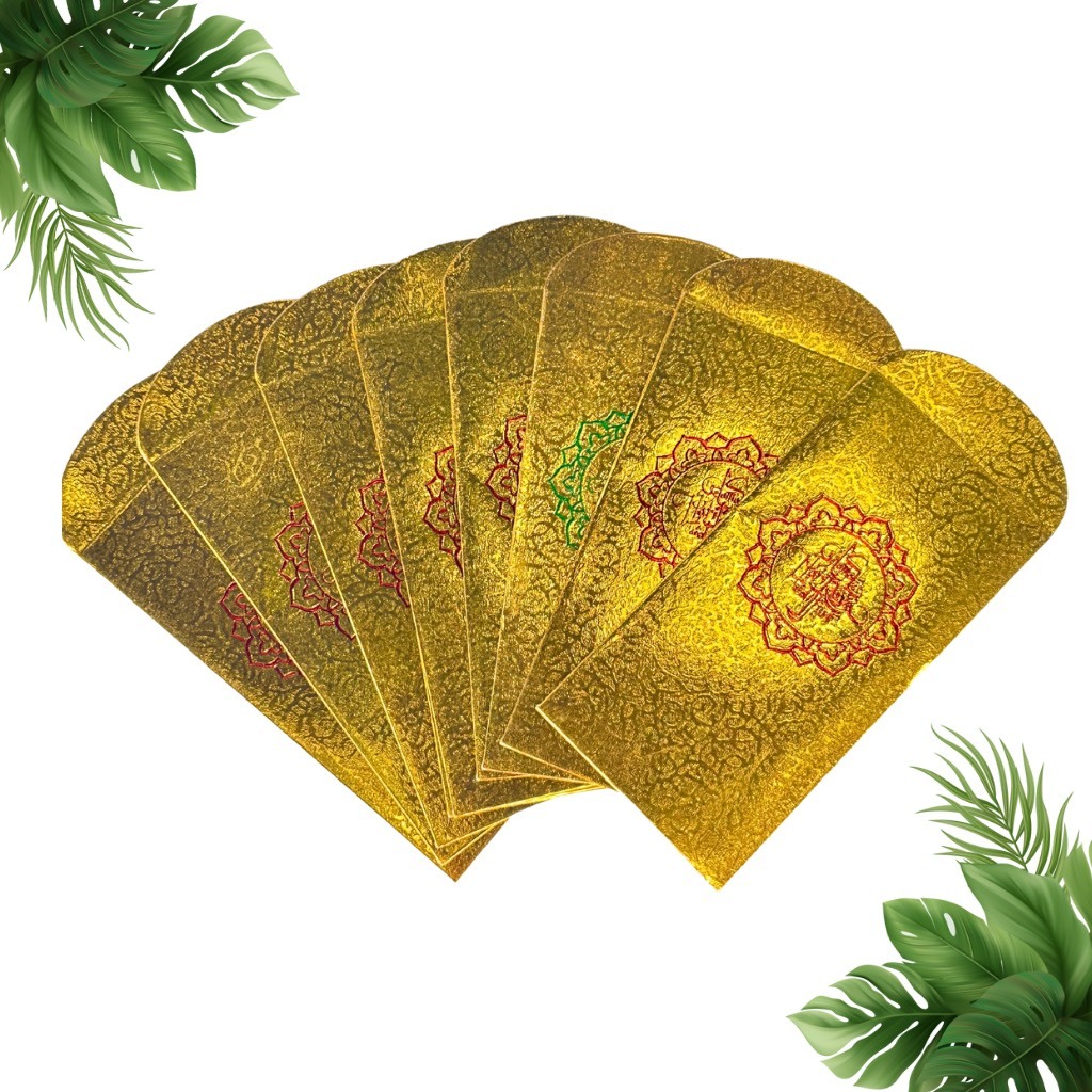 

(10 LEMBAR) Amplop Panjang Isi 10 lembar Angpao Lebaran Hari Raya Idul Fitri Amplop Lebaran Sultan Mengkilat Gold