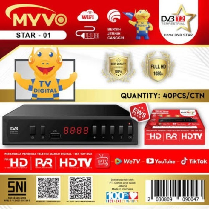 Set Top Box Digital Receiver MYVO STAR - 02/ Set Top Box Digital-Bergaransi 1 tahun