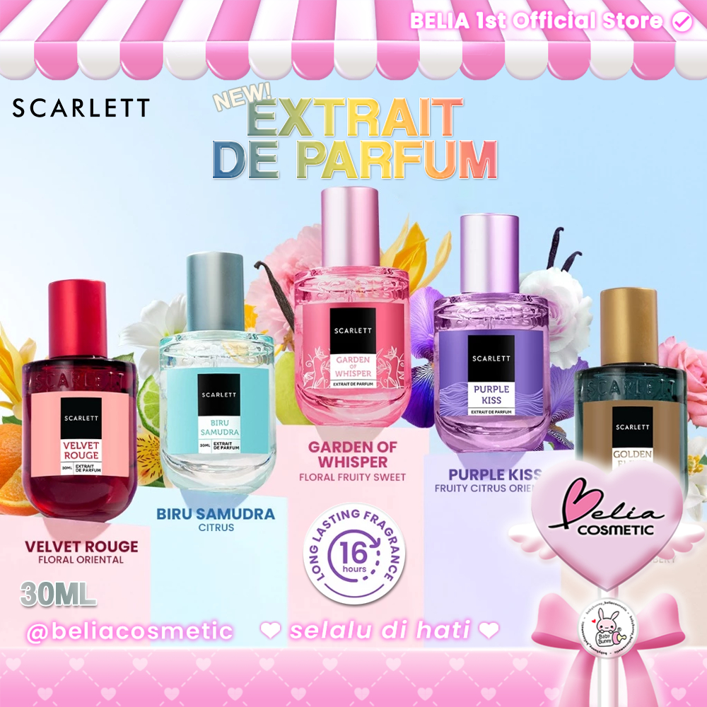 ❤ BELIA ❤ SCARLETT Whitening Extrait De Parfum 30ml | Velvet Rouge & Golden Elixir | Parfum Wanita
