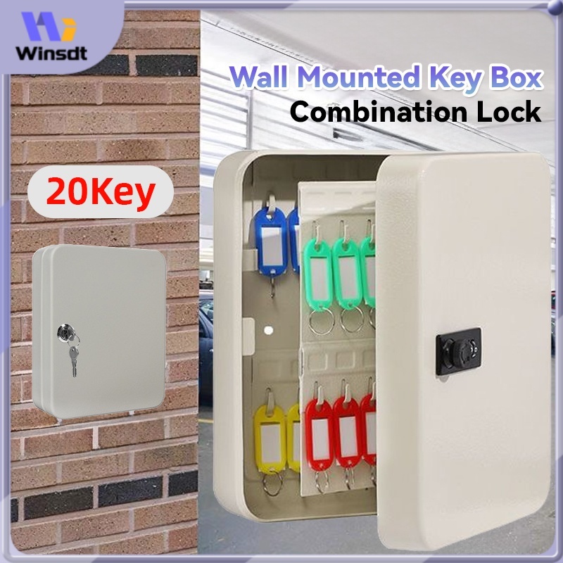 Kotak Kunci Dinding  20PCS Kunci Pengaman Logam Kotak Kunci Tempat Penyimpanan Kunci Gantung Kotak W