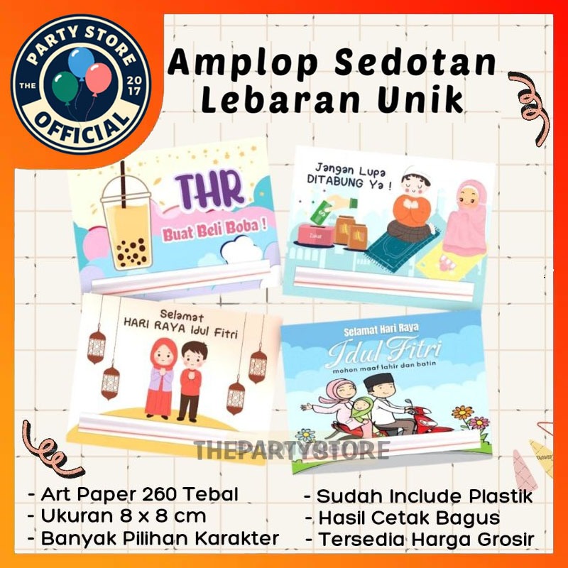 

Amplop Lebaran Sedotan Free Plastik Bisa Pilih Karakter /Amplop Lebaran Viral / Amplop Idul Fitri