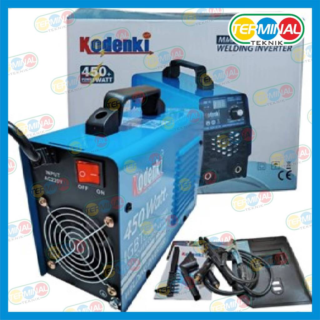 KDK8120 Kodenki 450Watt Mesin Travo Las IGBT MMA-120A mesin las Listrik Lengkap Kedok Tang Sikat