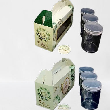 

5 pcs box jinjing motif lebaran kemasan kue kering dus hampers eid mubarak ukuran 10x28x12cm