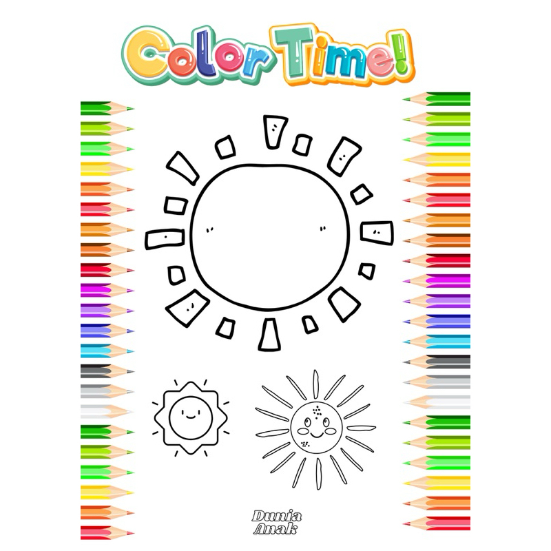 Kertas Mewarnai Anak Anak TK PAUD/MATAHARI SUN