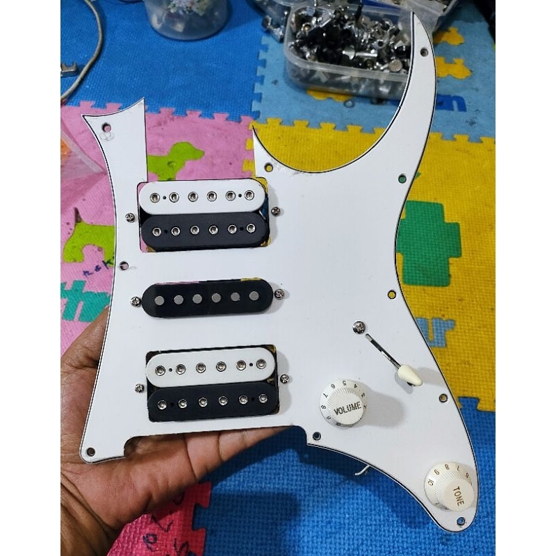 Pickguard gitar ibanez Fullset pickup Quantum HSH wiring set Original