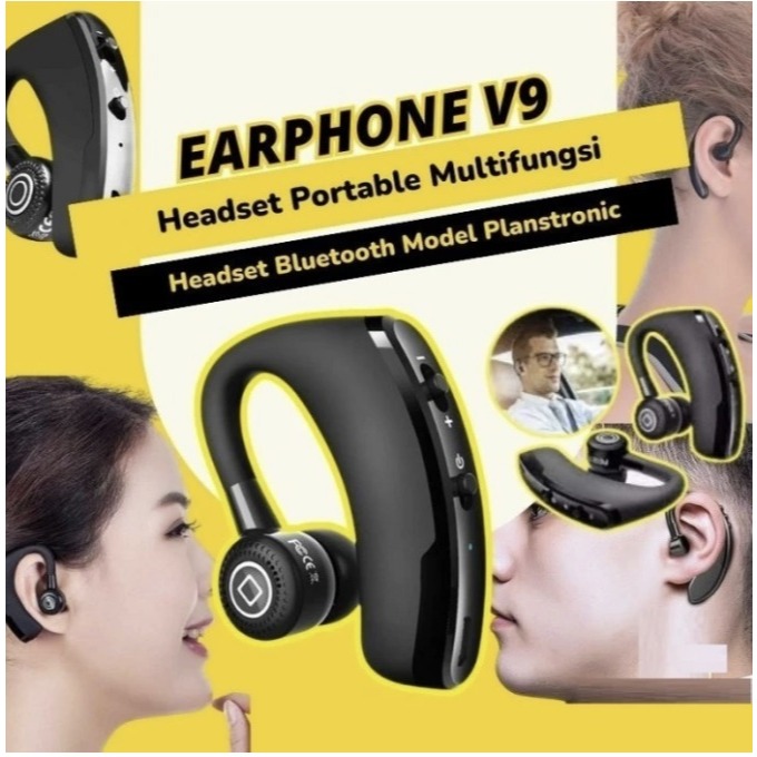 SMARTCOM Headset Bluetooth V9 Wireless Earphone Bluetooth Earbuds Tanpa Kabel