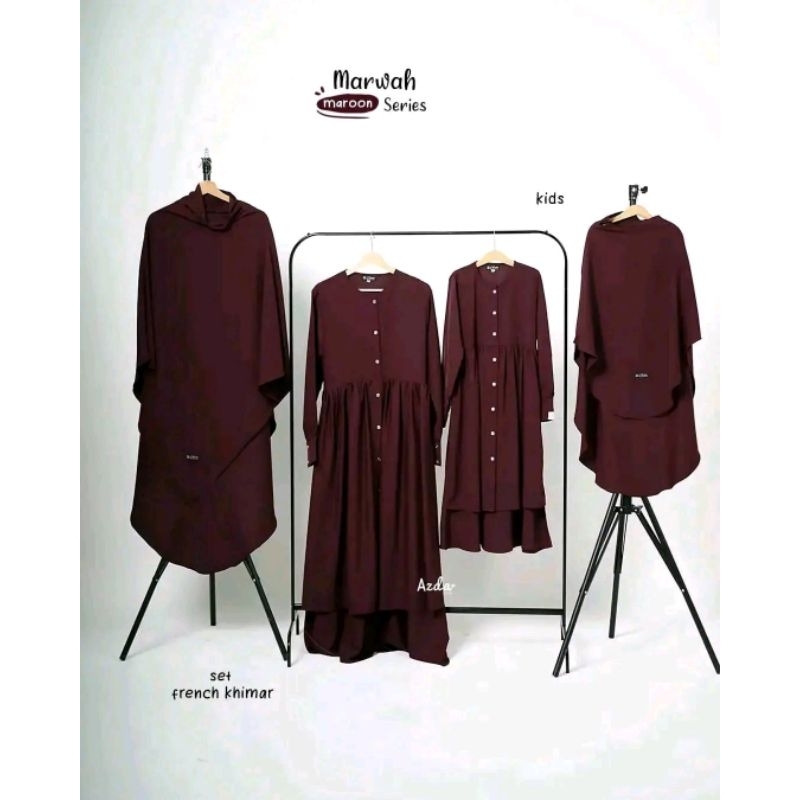 SET MARWAH ORIGINAL AZDA GAMIS SYARI CADAR PASHMINA