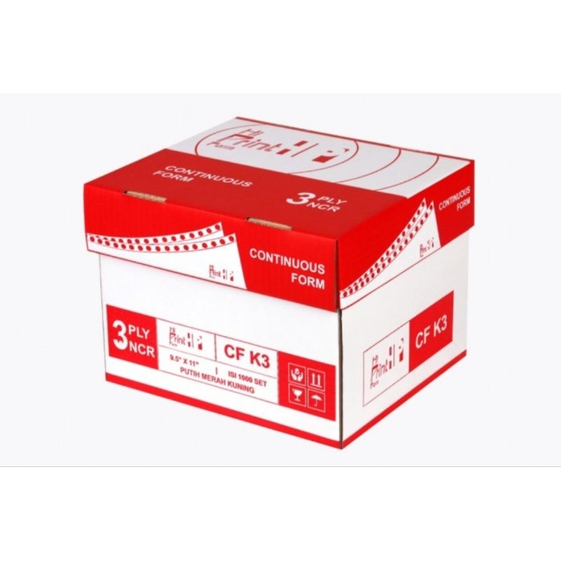 

kertas komputer continuous form 3ply 9,5x11 paperline/sinar dunia/hi print warna