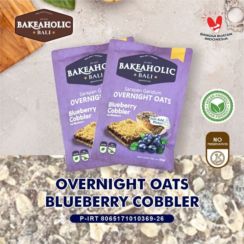 

Sereal Premium Overnight Oats Blueberry Cobbler 60 gr by Bakeaholic Bali