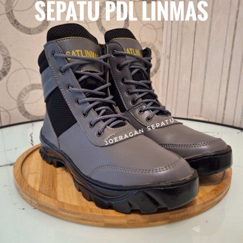 Sepatu PDL Linmas Sepatu PDL Satlinmas Terbaru Warna Abu - Abu