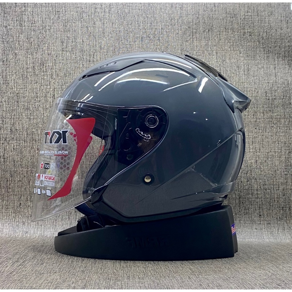 Helm Kyt Galaxy Flat R Polos Helm Half Face SNI Original KYT - Helm Double Visor Untuk Pria dan Wani
