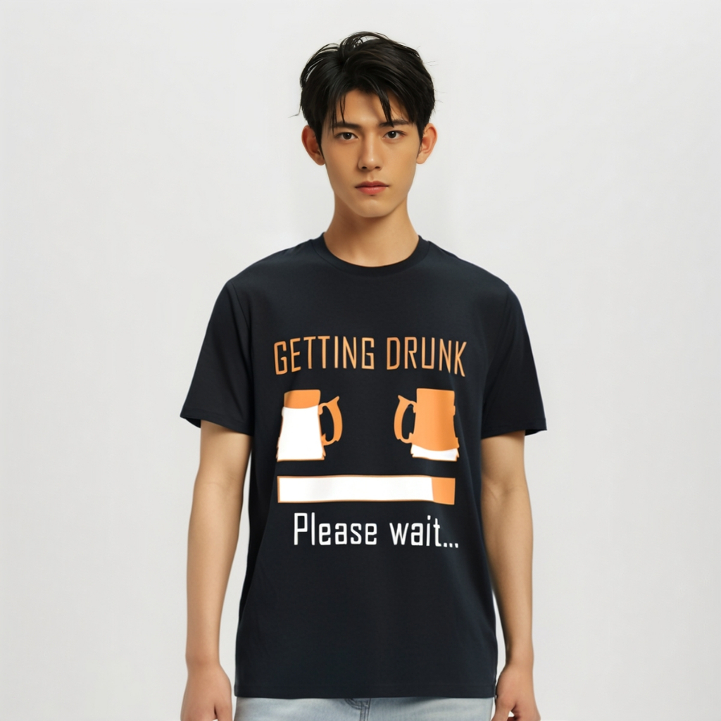 kaoswarna 丨Getting In Drunk Please Wait Bir Alkohol Minuman Kaos