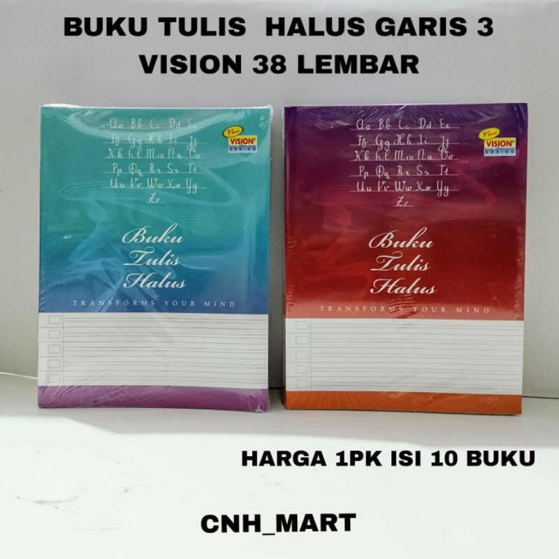 

(10)Pcs Buku Tulis Halus Garis 3- Garis 6 Vision 38 Lembar Harga 10Pcs
