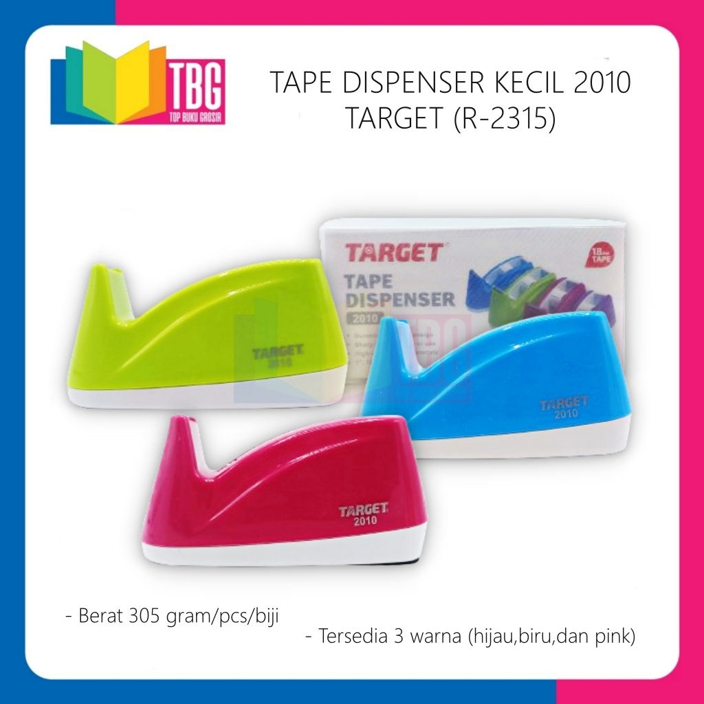 

1 PCS TAPE DISPENSER KECIL 2010 TARGET / TAPE CUTTER / PEMOTONG ISOLASI KECIL (R-2315)