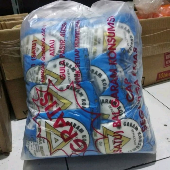 

Garam Cap Segitiga Emas Ukuran Kecil 250 Gram X 40 Bungkus