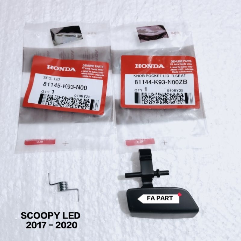 81144-K93-N00ZB  81145-K93-N00 Knob Pokcket Lid R Seat SCOOPY LED 2017 - 2020 Original AHM