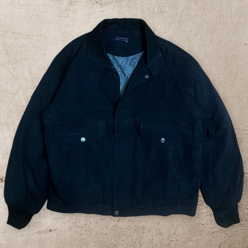 Harrington Jacket Evinrude black  suede vintage
