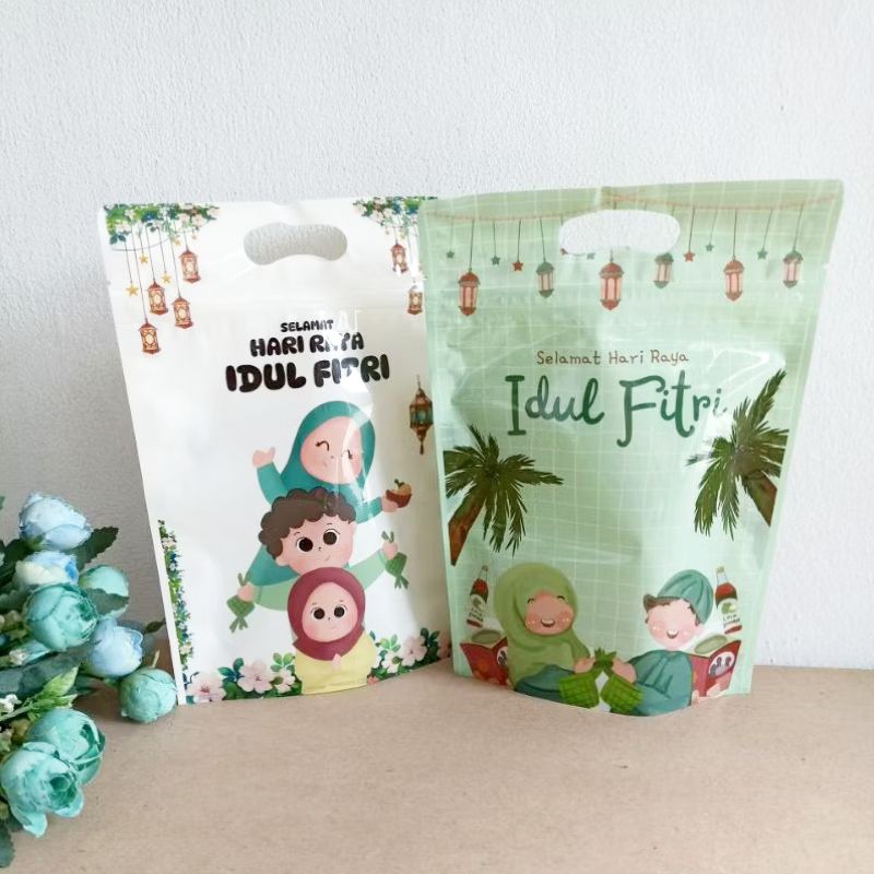 

(Isi 10 pcs) PLASTIK KLIP ZIPLOCK MOTIF IDUL FITRI PLASTIK STANDING SNACK PARCEL LEBARAN