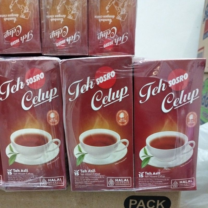 

Sosro teh celup black tea 1 pack isi 10 box (15 kantong teh)