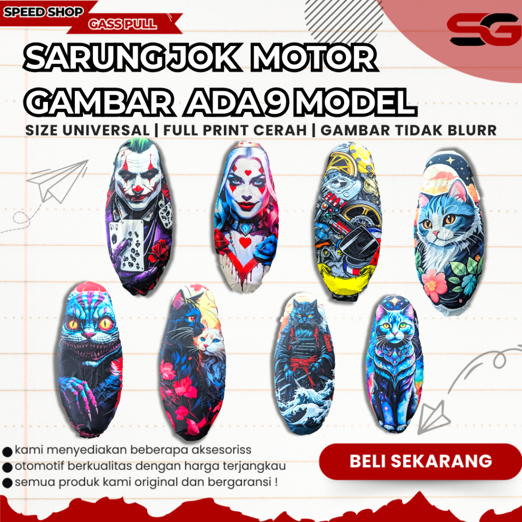 SARUNG JOK MOTOR GAMBAR KEREN SARUNG JOK MOTOR ANTI AIR Sarung Jok Gambar Kucing Sarung Jok Motor