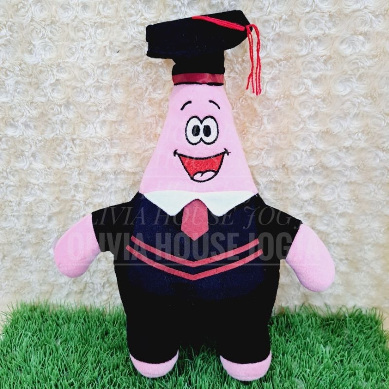 Boneka Wisuda Patrick Star Boneka Patrick Wisuda Boneka Patrick Star