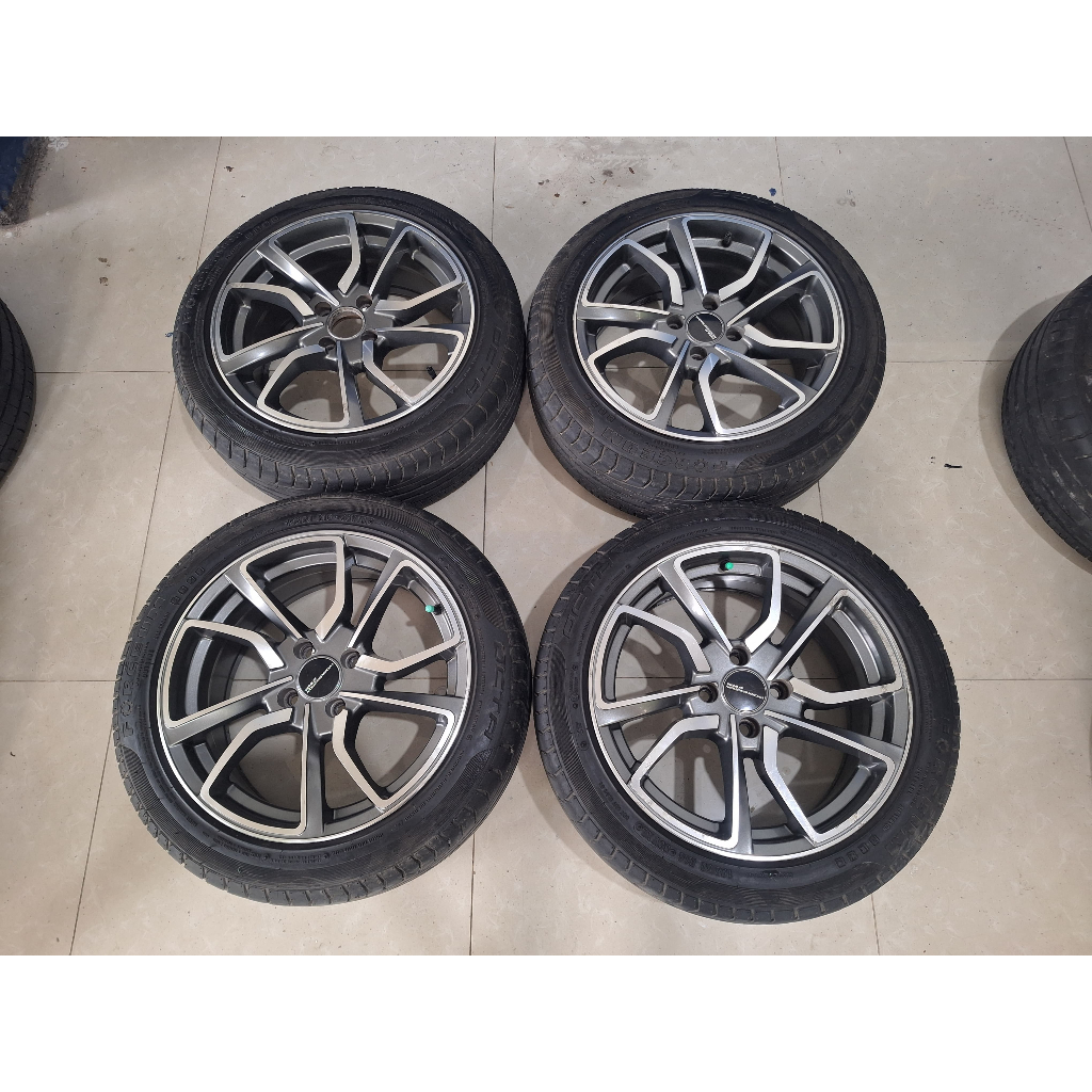 Velg Mobil Bekas Racing Ring 16 Lubang Baut 4 WORK EMOTION R16X7 4X100 ET40 BAN 195 50 R16
