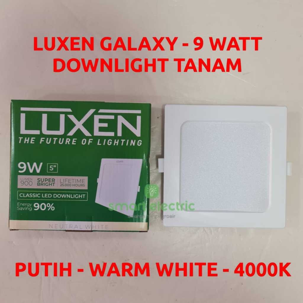 Luxen Downlight 9 Watt Galaxy Inbow Persegi Lampu LED Tanam Plafon Ceiling 4000K