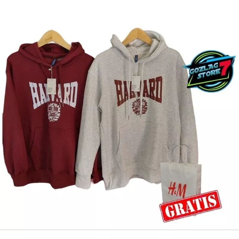 Hoodie HM Harvard Grey Hoodie Pria Crewneck HM Harvard