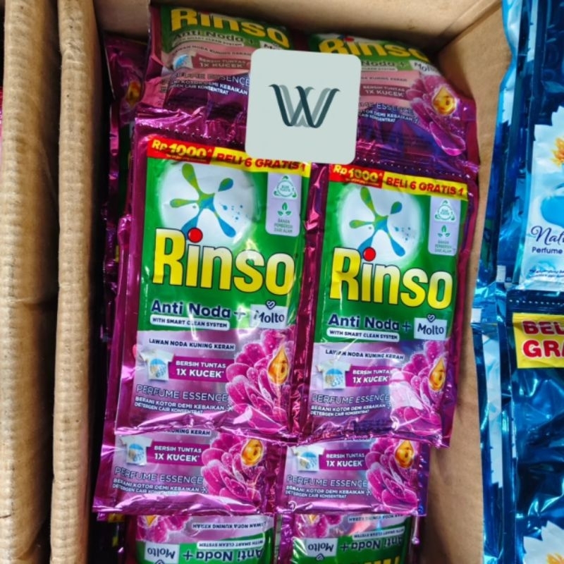 14 PCS RINSO CAIR VARIAN UNGU KEMASAN SACHET RENTENG