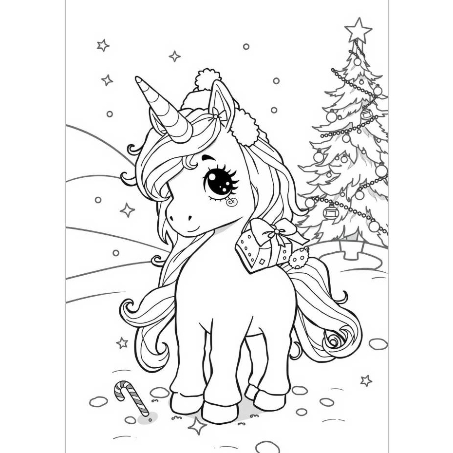 gambar Mewarnai Kuda Poni / Unicorn Anak lembar kertas tebal A4 A5 150 gsm