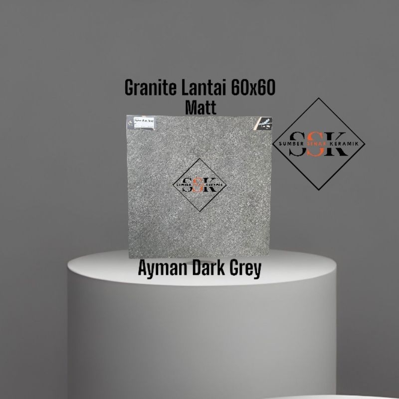 Granite Lantai 60x60 Ayman Dark Grey | Matt