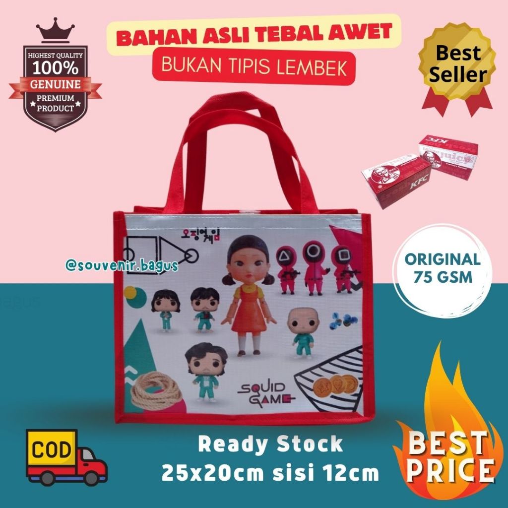 

Tas Souvenir Ultah Squid Game ulang tahun anak skuid gem TEBAL