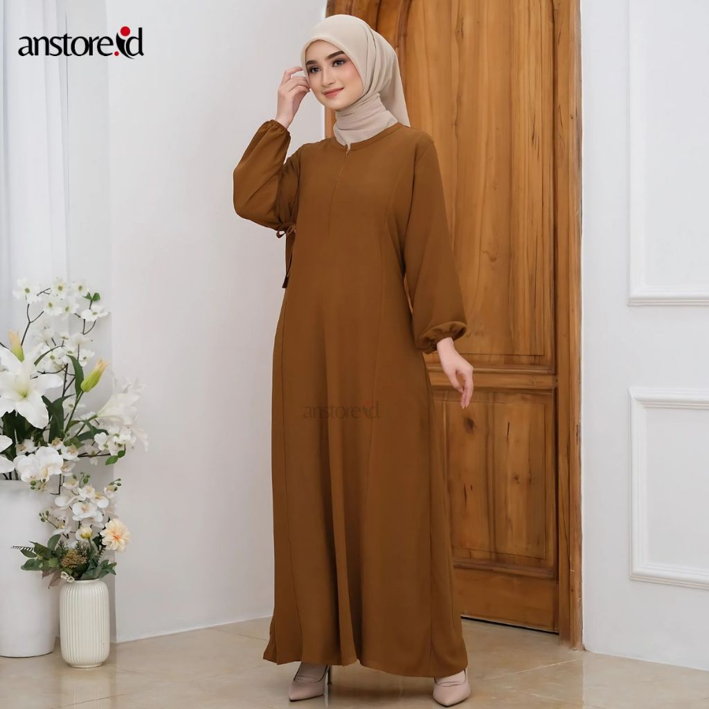 anstore - Raya Verlyn Dress Crinkle Airflow Basic Polos Mocca Series Edition