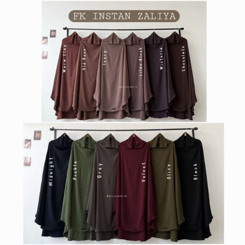 FK INSTAN ZALIYA by Bellaluna / French Khimar Long bahan Zarra Airflow / FK Jumbo