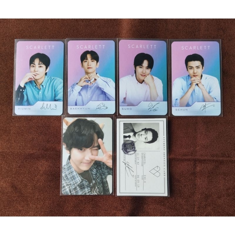 PHOTOCARD CHANYEOL SEHUN BAEKHYUN SUHO XIUMIN EXO PINK CHRISTMAS SMTWON MUSEUM SCARLETT