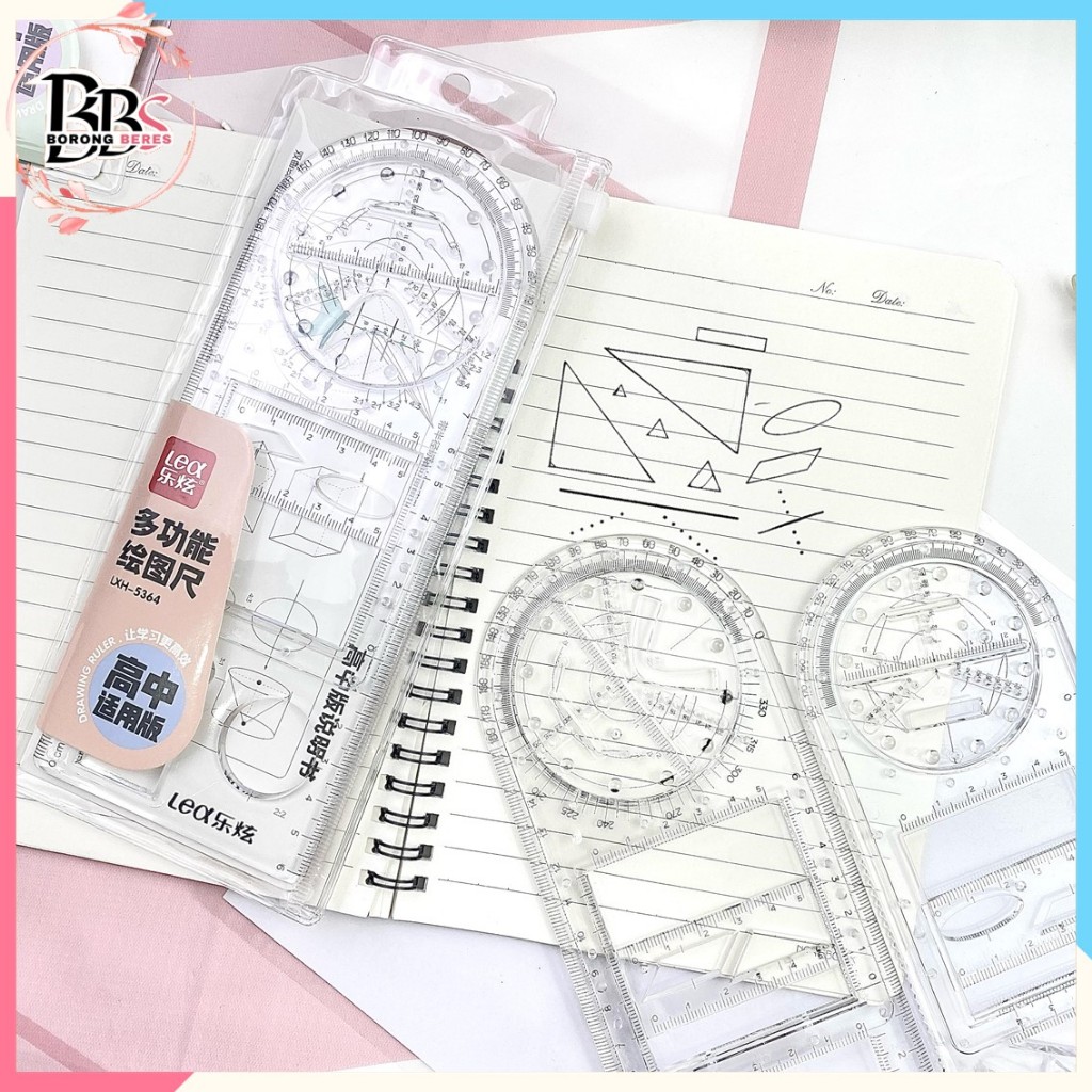

BORES Penggaris Busur Derajat Rotary Multifungsi Penggaris Geometri Multifunction Geometric Ruler Penggaris Busur Derajat Template Gambar Matematika Alat Ukur untuk Perlengkapan Kantor Sekolah Siswa Seni