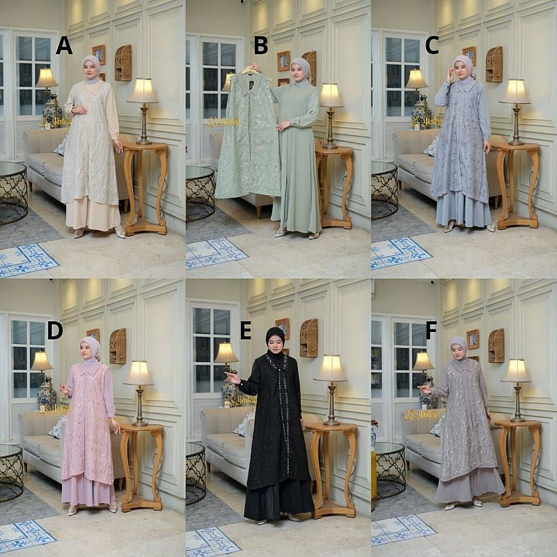 Ghina Dress Set Outer 2in1 By Yastrib (READY)