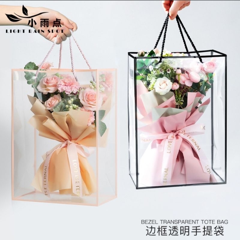 

Paper bag mika transparant bouquet , totebag transparant PVC