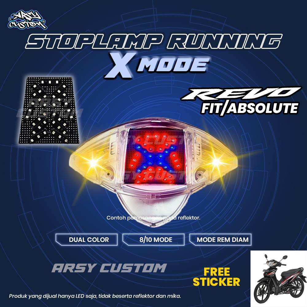 Lampu Rem Revo Fit Absolute X Running Mode 8 10 Otomatis Manual Lampu LED Aksesoris Variasi