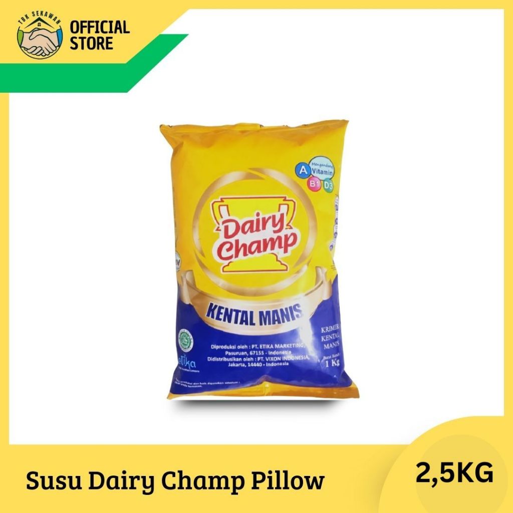 

Dairy Champ Pillow 2,5 Kg Eceran - SKM/Susu Krimer Kental Manis