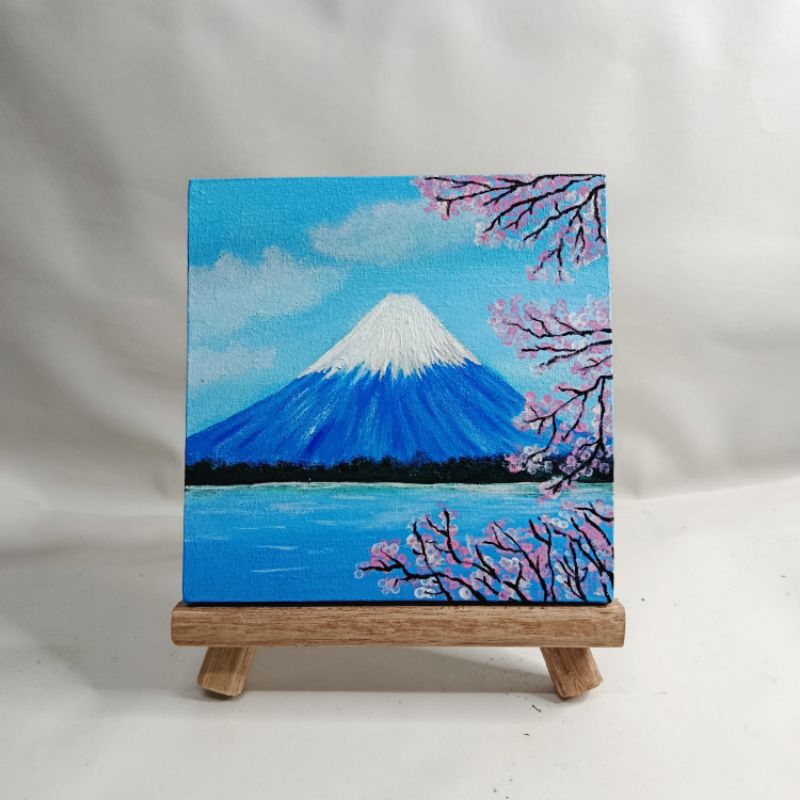 Lukisan Pemandangan Alam di Kanvas | Kanvas Acrylic Painting